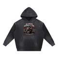 "AF Day" Vintage Washed Frayed Fleece Hoodie