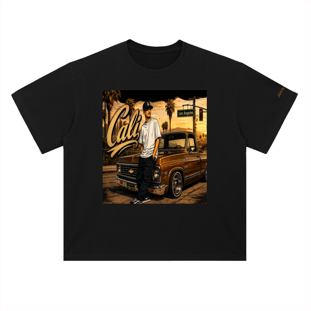"Cali Made" Drop Shoulder Cotton T-Shirt