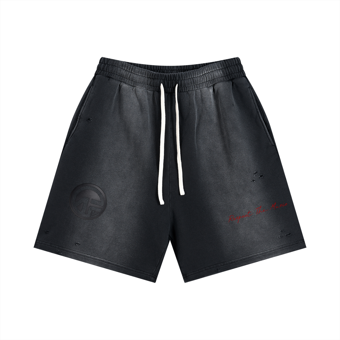 "AF Day" Sun Fade Distressed Shorts